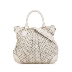 Louis Vuitton B Louis Vuitton Brown Beige with White Canvas Fabric Monogram Mini Lin Croisette Marina PM France