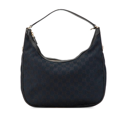 Gucci B Gucci Black Canvas Fabric GG Charmy Shoulder Bag Italy