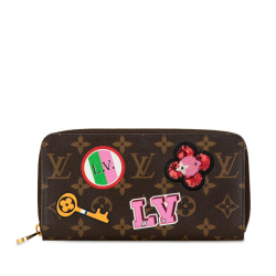 Louis Vuitton B Louis Vuitton Brown Monogram Canvas Canvas Monogram Patches Zippy Long Wallet Spain