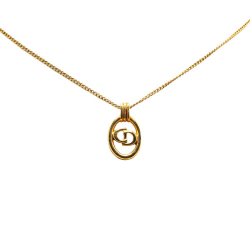 Christian Dior B Dior Gold Gold Plated Metal CD Necklace France