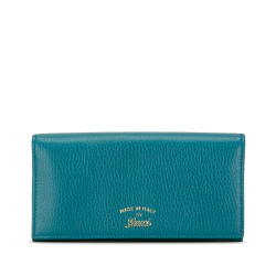 Gucci AB Gucci Blue Aqua Calf Leather Swing Continental Wallet Italy