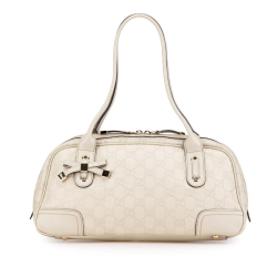 Gucci B Gucci White Calf Leather Guccissima Princy Shoulder Bag Italy