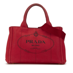 Prada B Prada Red Canvas Fabric Canapa Logo Satchel Romania