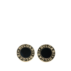 Bvlgari B Bvlgari Gold 18K Yellow Gold Metal Onyx Bvlgari Bvlgari Stud Earrings Italy