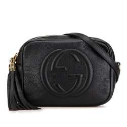 Gucci B Gucci Black Calf Leather Small Soho Disco Crossbody Italy