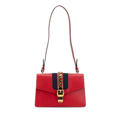 Gucci AB Gucci Red Calf Leather Small Sylvie Satchel Italy