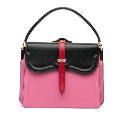 Prada AB Prada Pink with Multi Calf Leather Belle Satchel Italy