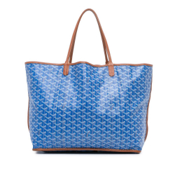 Goyard B Goyard Blue with Brown Coated Canvas Fabric Goyardine Reversible Anjou GM France