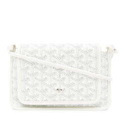 Goyard AB Goyard White Coated Canvas Fabric Goyardine Plumet Pocket Wallet France