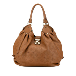 Louis Vuitton AB Louis Vuitton Brown Caramel Calf Leather Monogram Mahina L Hobo France