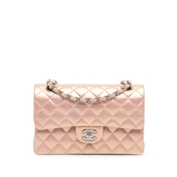 Chanel Pink Light Pink Lambskin Leather Leather Small Classic Iridescent Lambskin Double Flap France