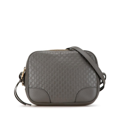 Gucci B Gucci Gray Calf Leather Mini Microguccissima Bree Crossbody Italy