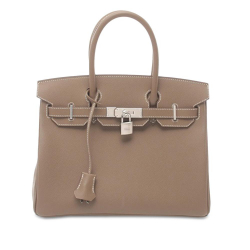 Hermès AB Hermès Brown Taupe Calf Leather Togo Birkin Retourne 30 France