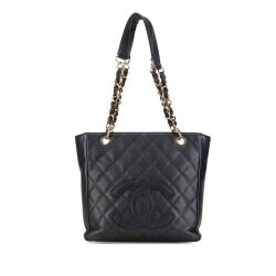 Chanel B Chanel Black Caviar Leather Leather Caviar Petite Shopping Tote Italy