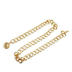 Chanel B Chanel Gold Gold Plated Metal Medallion Chain Belt France