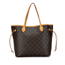 Louis Vuitton B Louis Vuitton Brown Monogram Canvas Canvas Monogram Neverfull MM France