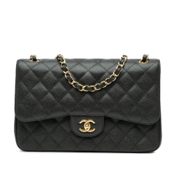 Chanel AB Chanel Black Caviar Leather Leather Jumbo Classic Caviar Double Flap Italy