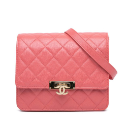 Chanel B Chanel Pink Caviar Leather Leather Caviar Golden Class Wallet On Chain Italy