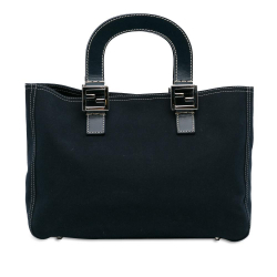 Fendi AB Fendi Blue Navy Denim Fabric Twins Tote Italy