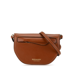 Burberry B Burberry Brown Calf Leather Micro Olympia Crossbody Italy