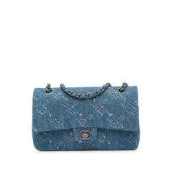 Chanel AB Chanel Blue Denim Denim Fabric Medium Classic Printed Double Flap France