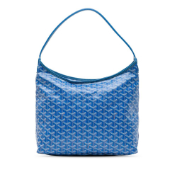 Goyard AB Goyard Blue Coated Canvas Fabric Goyardine Boheme Hobo France