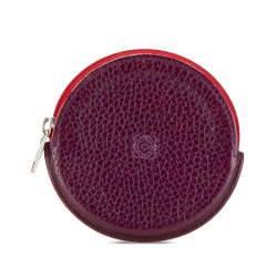 Loewe B LOEWE Purple Plum Calf Leather Anagram Coin Pouch Spain