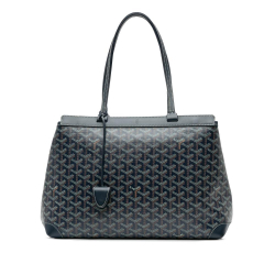 Goyard AB Goyard Blue Dark Blue Coated Canvas Fabric Goyardine Bellechasse PM France