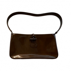 Longchamp Roseau, Reed model patent leather chocolate brown