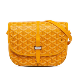 Goyard AB Goyard Yellow Coated Canvas Fabric Goyardine Belvedere PM France