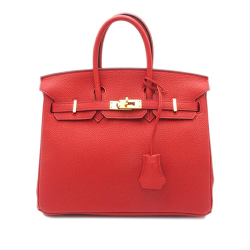 Hermès AB Hermès Red Calf Leather Togo Birkin Retourne 25 France