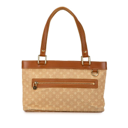 Louis Vuitton B Louis Vuitton Brown Light Brown Canvas Fabric Monogram Mini Lin Lucille PM France