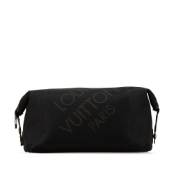 Louis Vuitton B Louis Vuitton Black Canvas Fabric Damier Geant Albatross Toiletry Pouch France