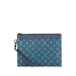 Louis Vuitton AB Louis Vuitton Blue Navy Calf Leather Monogram Shadow Pochette To-Go Spain