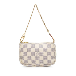 Louis Vuitton AB Louis Vuitton White Damier Canvas Canvas Damier Azur Mini Pochette Accessoires France