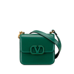 Valentino B Valentino Green Calf Leather Micro VSling Crossbody Italy