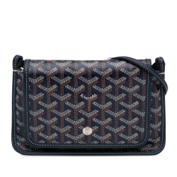 Goyard AB Goyard Blue Navy Coated Canvas Fabric Goyardine Plumet Pocket Wallet France