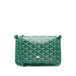 Goyard AB Goyard Green Coated Canvas Fabric Goyardine Plumet Pocket Wallet France