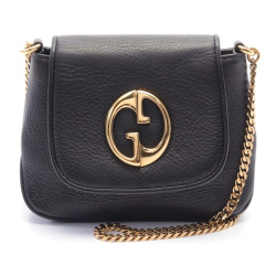 Gucci AB Gucci Black Calf Leather Small 1973 Chain Crossbody Italy