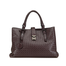 Bottega Veneta B Bottega Veneta Brown Dark Brown Nappa Leather Leather Large Nappa Intrecciato Roma Tote Italy