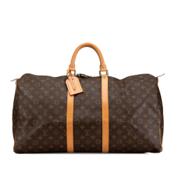 Louis Vuitton B Louis Vuitton Brown Monogram Canvas Canvas Monogram Keepall 55 France