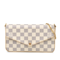 Louis Vuitton B Louis Vuitton White Damier Canvas Canvas Damier Azur Pochette Felicie France