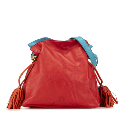 Loewe B LOEWE Red with Blue Nappa Leather Leather Nappa Flamenco Tassel 30 Spain