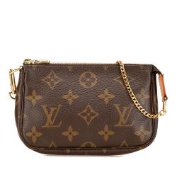 Louis Vuitton AB Louis Vuitton Brown Monogram Canvas Canvas Monogram Mini Pochette Accessoires France