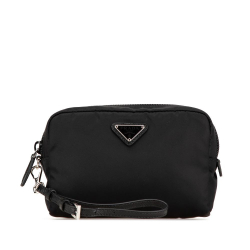 Prada AB Prada Black Nylon Fabric Re Pouch Italy