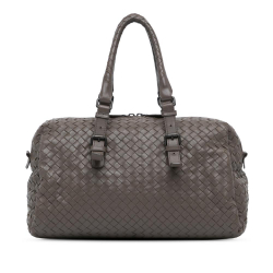 Bottega Veneta B Bottega Veneta Brown Taupe Nappa Leather Leather Nappa Intrecciato Boston Bag Italy