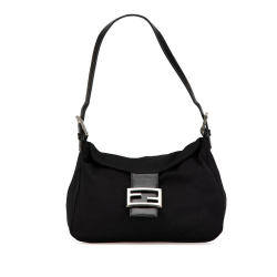 Fendi B Fendi Black Knit Fabric Neoprene Double Flap Shoulder Bag Italy