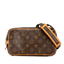 Louis Vuitton B Louis Vuitton Brown Monogram Canvas Canvas Monogram Pochette Marly Bandouliere France