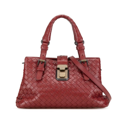 Bottega Veneta B Bottega Veneta Red Dark Red Nappa Leather Leather Mini Nappa Intrecciato Roma Satchel Italy