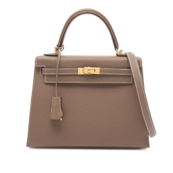 Hermès AB Hermès Brown Taupe Calf Leather Epsom Kelly II Sellier 25 France